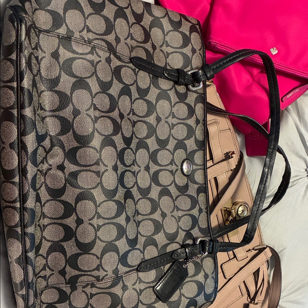 Coach Black and grey Signature Tote